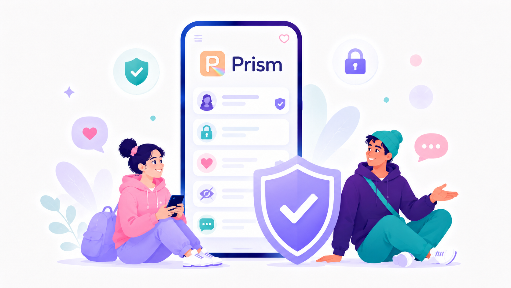 Prismの安全機能とモデレーションを表すイラスト