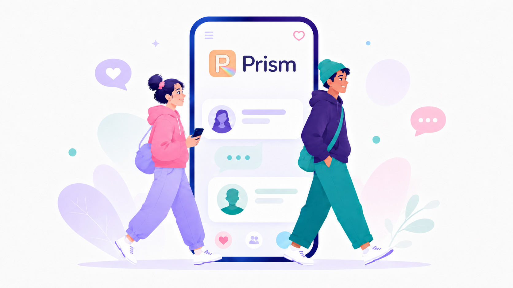 Prismで匿名コミュニティに参加する流れのイラスト